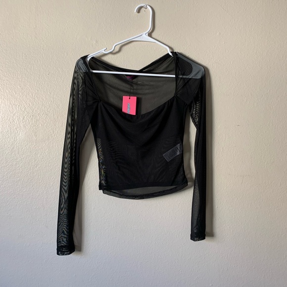 Brand new Edikted Sheer black long sleeve - Picture 3 of 5